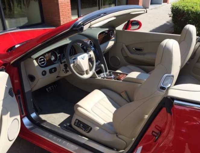 Left hand drive car BENTLEY CONTINENTAL GTC (01/07/2015) - 